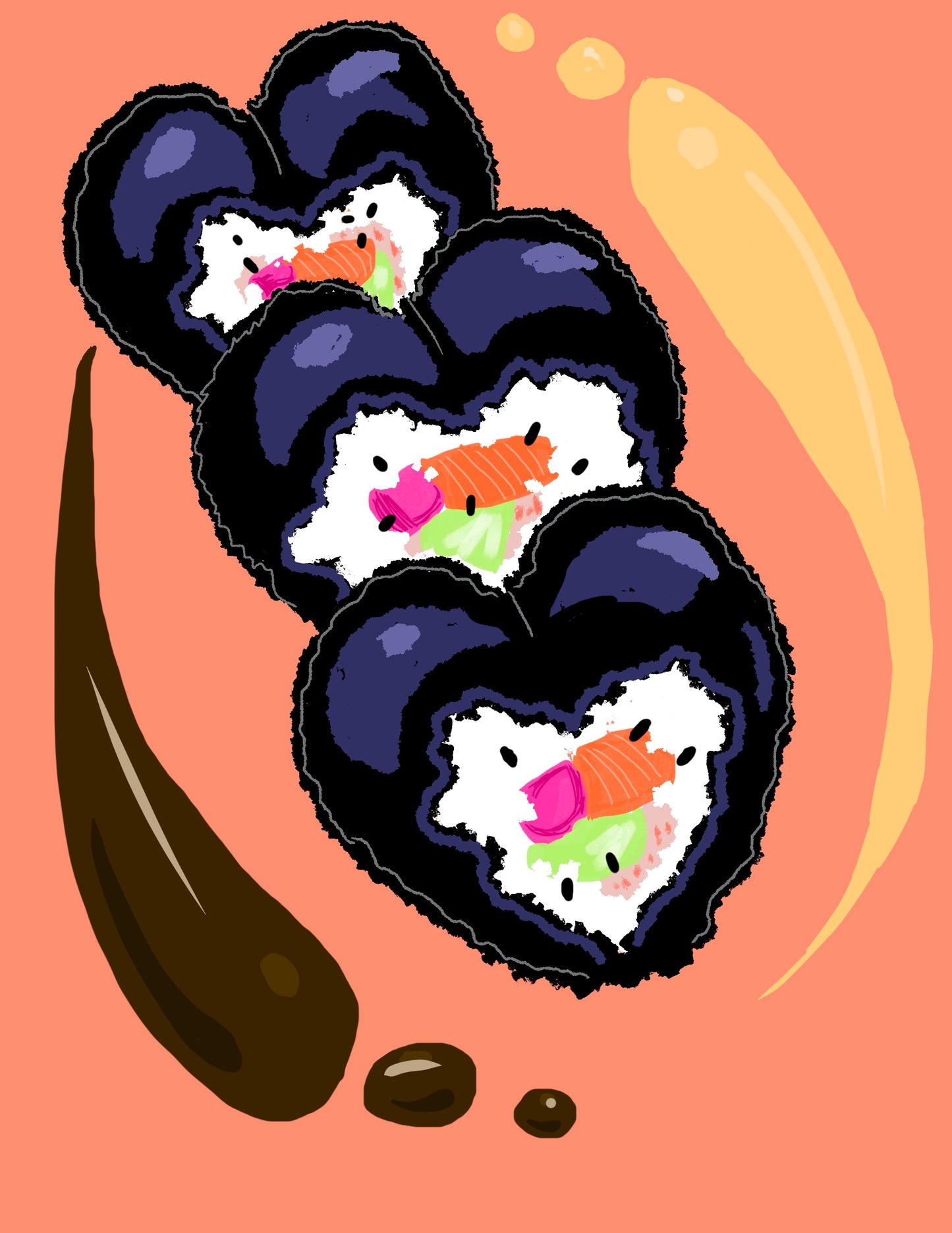 I heart Sushi ( salmon roll )