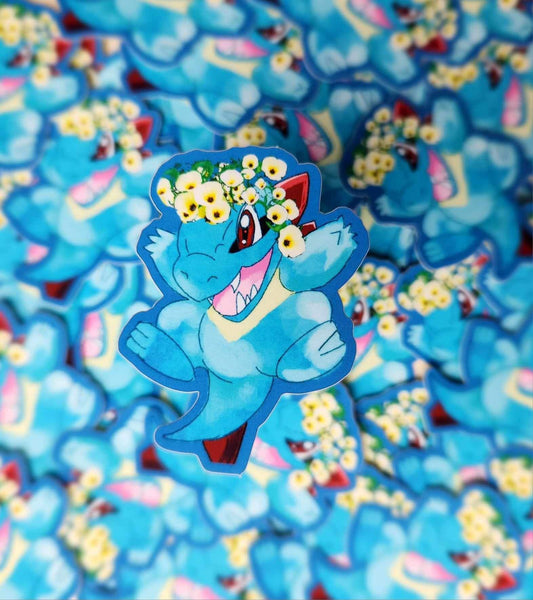 Totodile flower crown sticker (Pokémon)